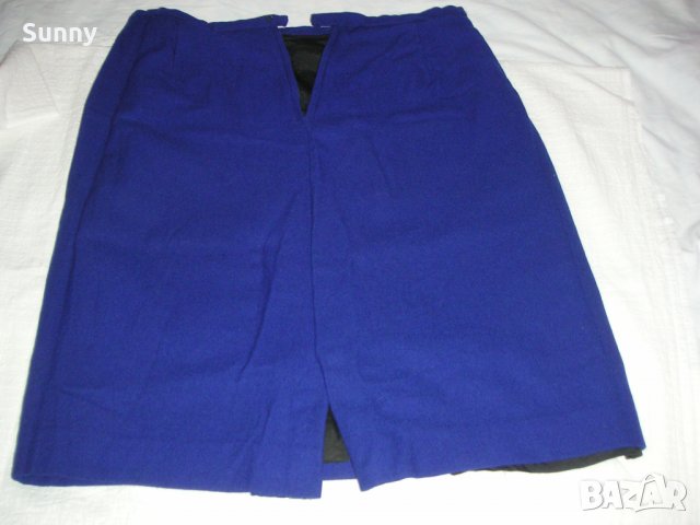 Червена/винена Пола рипсено Кадифе, Синя Вълнена пола, снимка 4 - Поли - 31393538