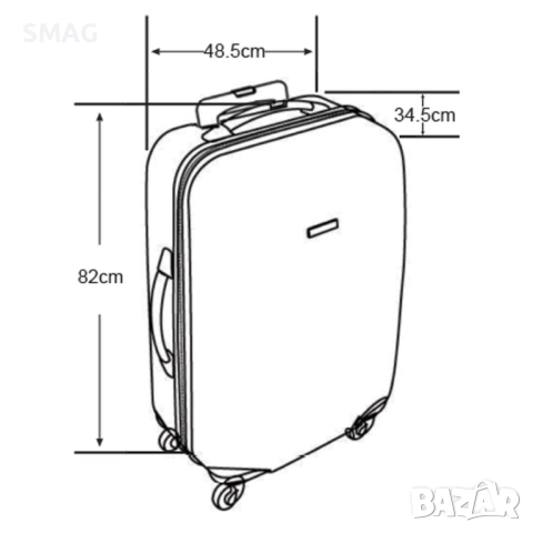 Куфар с колелца за пътуване, тъмносин с външни отделения, 111 л._1239392, снимка 7 - Куфари - 52277634