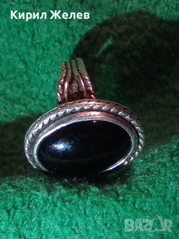АРИСТОКРАТИЧЕН КЛАСИЧЕСКИ СРЕБЪРЕН МАРКОВ ПРЪСТЕН СРЕБРО 925 с ЮВЕЛИРНО ШЛИФОВАН ЧЕРЕН ОНИКС 37094, снимка 3 - Пръстени - 39977708