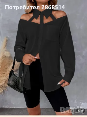 Ефектна дамска риза, размер Л, снимка 2 - Ризи - 49605591