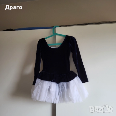 Детска рокля тъмно синьо/бяло - 5/6г, снимка 2 - Детски рокли и поли - 52347452