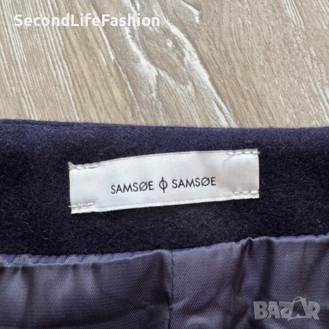 Мини пола Samsoe & Samsoe с бродерия размер M, черно/зелено, снимка 6 - Поли - 53244434