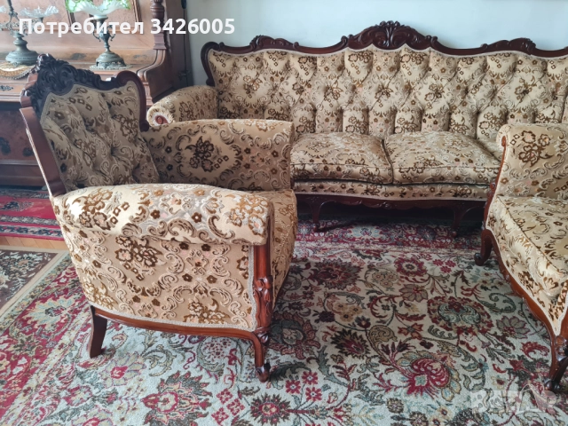 Продавам холова гранитура - барок, снимка 15 - Дивани и мека мебел - 51929436