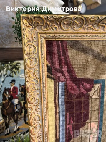 Гоблен "Момиче, четящо писмо до отворен прозорец" , снимка 3 - Гоблени - 48600855