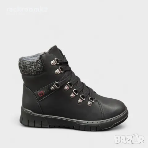 Дамски боти в черен цвят с топла вата цип и връзки модел: 6059-1 black