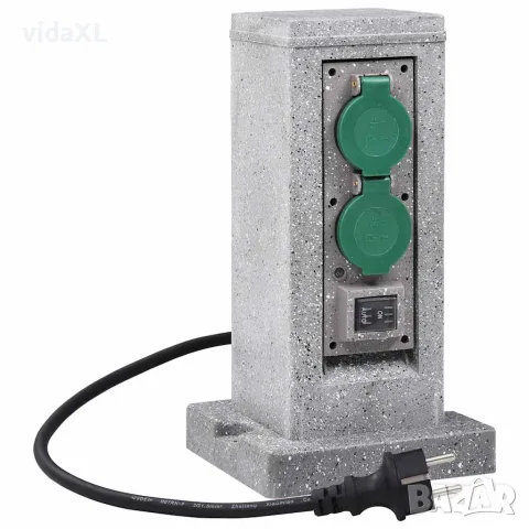 vidaXL Градински разклонител със сензор за здрач, стълб, пластмаса
