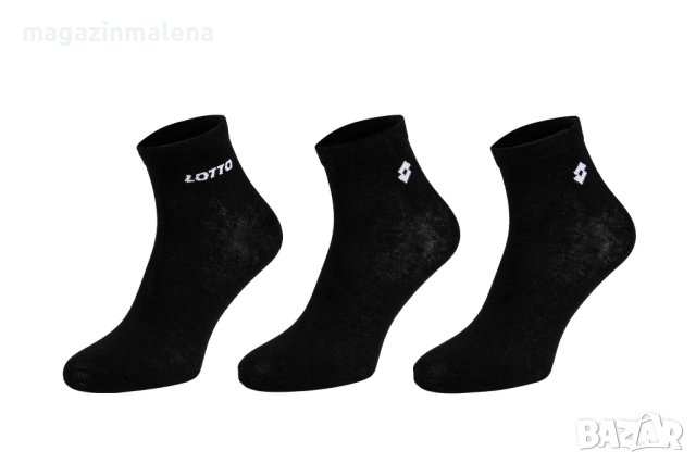 Lotto 35-38,39-42,43-46 италиански унисекс черни къси памучни чорапи над глезените памучен чорап, снимка 1 - Мъжки чорапи - 8468790