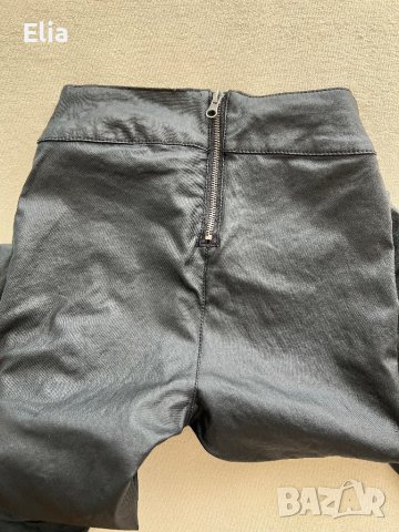 Дамски черен панталон/клин с цип отзад, снимка 7 - Панталони - 38811759