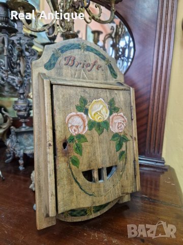Красива антикварна дървена кутия за ключове , снимка 4 - Антикварни и старинни предмети - 39431491