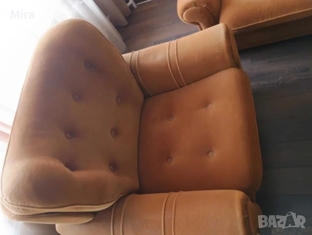 Диван, две кресла и табуретка, снимка 3 - Дивани и мека мебел - 53358996