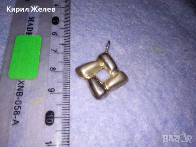 ДИЗАЙНЕРСКИ СТИЛЕН СРЕБЪРЕН АРТ МЕДАЛЬОН СРЕБРО 925 с ЖЪЛТА и БЯЛА ПОЗЛАТА 35454, снимка 3 - Колиета, медальони, синджири - 39373856