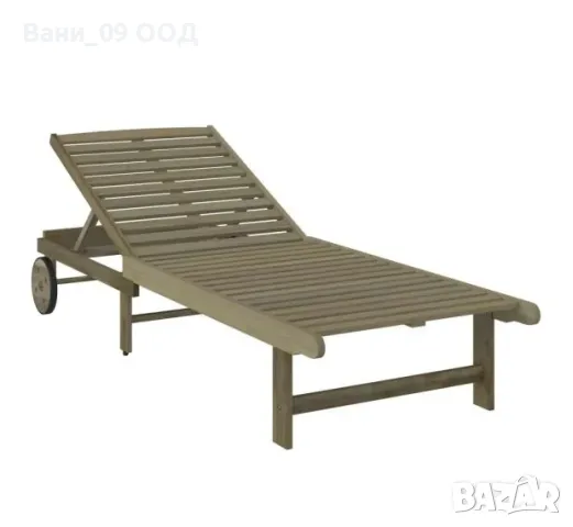 Градински шезлонг от акациева дървесина, снимка 2 - Градински мебели, декорация  - 50252066