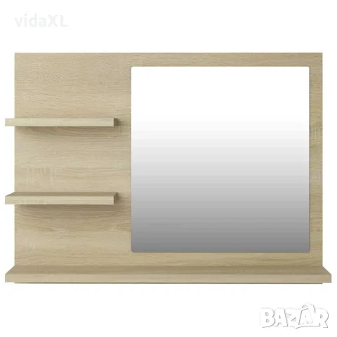 vidaXL Огледало за баня, дъб сонома, 60x10,5x45 см, инженерно дърво, снимка 4 - Огледала - 56147851