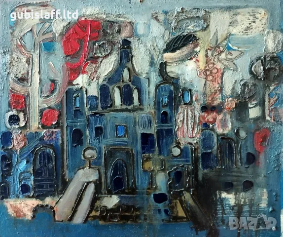 Kартина "Синя къща-Мексико", худ. Велимир Петров, 1981 г.