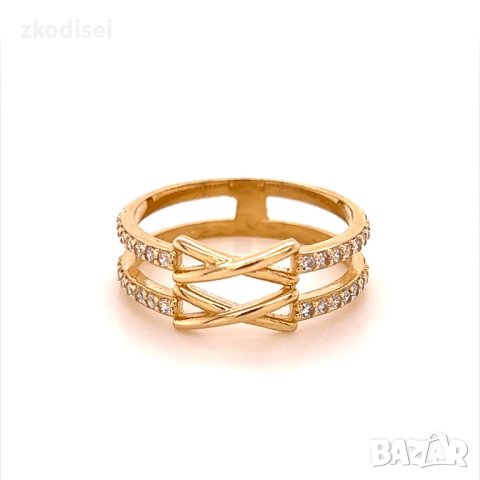 Златен дамски пръстен 2,87гр. размер:56 14кр. проба:585 модел:16506-5, снимка 1 - Пръстени - 40748262