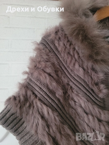 Елек естествен косъм лисица и вълна , снимка 2 - Елеци - 52627930