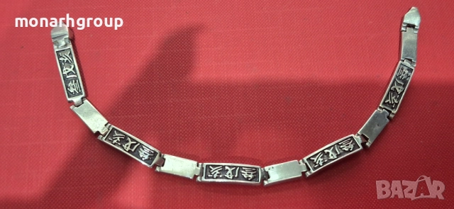 Сребърна гривна /без закопчалка/, снимка 2 - Гривни - 52656468