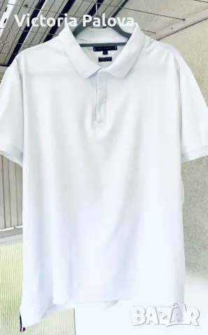 Бяла блуза/тениска поло яка TOMMY HILFIGER органик памук, снимка 5 - Тениски - 49875374