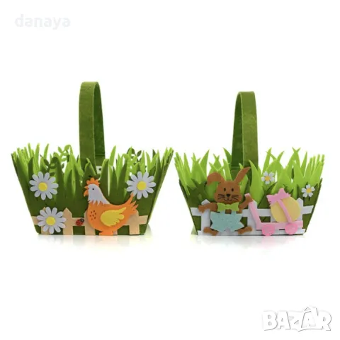 5794 Великденска кошничка за яйца и лакомства с декорация Кокошка или Заек