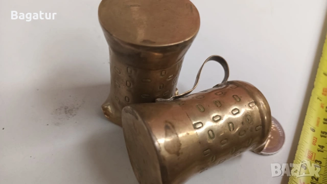 Възрожденски бронзови,мерки,чашки за алкохол,царски,кръчмарски, снимка 10 - Антикварни и старинни предмети - 54044258