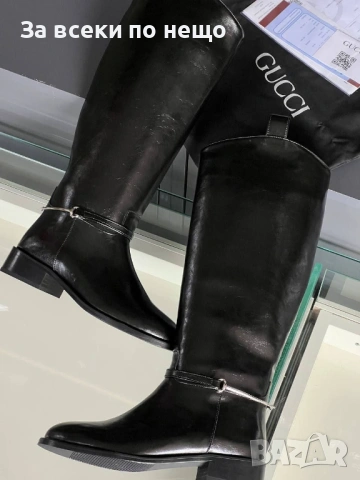 Gucci Дамски Черни Зимни Ботуши Гучи Код E1186, снимка 2 - Дамски ботуши - 53226999