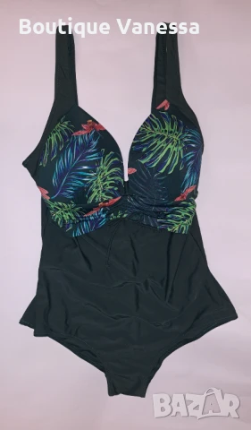 Дамски цял бански в тъмно зелено , снимка 2 - Бански костюми - 50730714