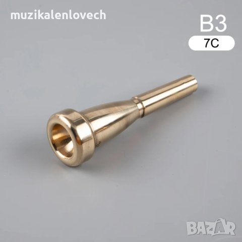 Професионален мундщук за Б Тромпет Злато 3C/5C/7C Brass Trumpet Mouthpiece Small Mouth for Bach , снимка 2 - Духови инструменти - 30986094