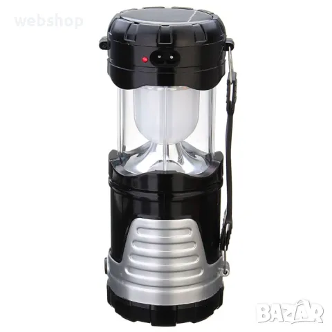 Акумулаторна LED лампа за къмпинг с фенерче 1W + 6 LED WB-7088A, Слънчев панел и USB, Дръжка , снимка 7 - Къмпинг осветление - 49821011