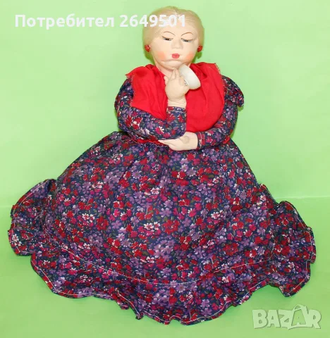 1970те СССР Съветска кукла Чаевница с оригинален фабричен етикет, снимка 3 - Колекции - 55737148