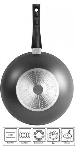 Уок тиган STONELINE 30 см ,Произведено в Германия уок, с подвижна дръжка, снимка 3 - Съдове за готвене - 39958816