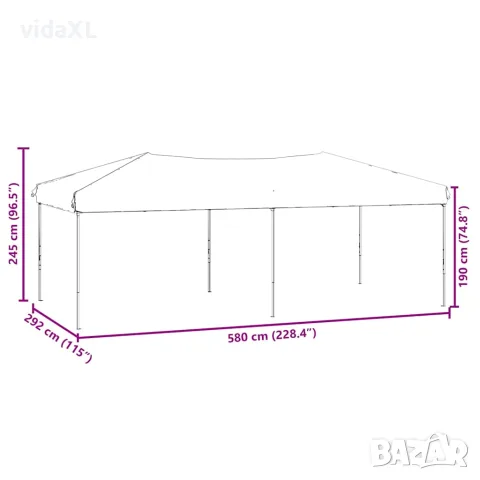 vidaXL Сгъваема парти палатка със странични стени, кремава, 3x6 м, снимка 9 - Палатки - 56148326