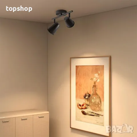Двупосочни черни таванни прожектори Aisilan, въртящи се, включително 2 x 7W GU10 LED крушки, снимка 5 - Лампи за таван - 50363382