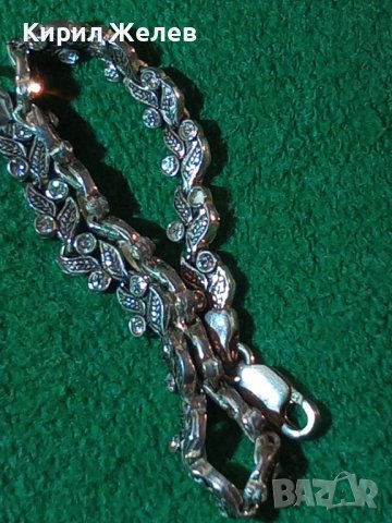 ФИНА СКЪПОЦЕННА ФЛОРАЛНА СРЕБЪРНА АРТ ГРИВНА СРЕБРО 925 с ФАСЕТИРАНИ ЦИРКОНИ 32651, снимка 3 - Гривни - 38323662