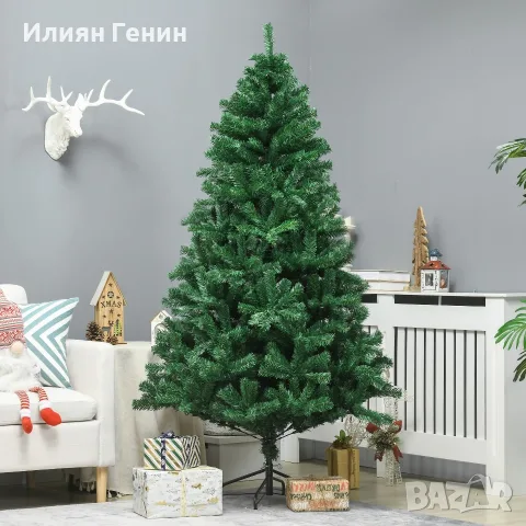 HOMCOM Изкуствена коледна елха 180 см, снимка 2 - Изкуствени цветя - 56487461