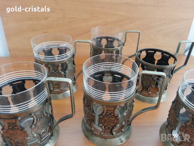  Руски стакани подстакани мнц, снимка 2 - Антикварни и старинни предмети - 29363838