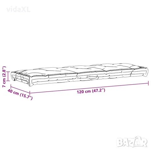 vidaXL Палетна възглавница за под, памук, 120x40x7 см, бежова, снимка 9 - Възглавници - 56147662