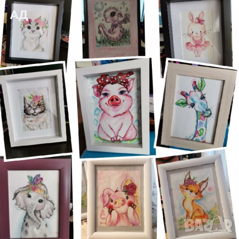 Картини акварел за детската стая 