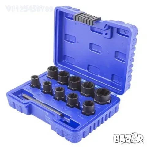 Комплект екстрактори за болтове и гайки 10 части FORSAGE, снимка 3 - Други инструменти - 52182526