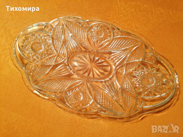 Кристална овална чиния, снимка 2 - Чинии - 31543710