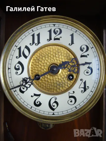 Стар Стенен Часовник Gustav Becker - Работещ, снимка 2 - Антикварни и старинни предмети - 49612603