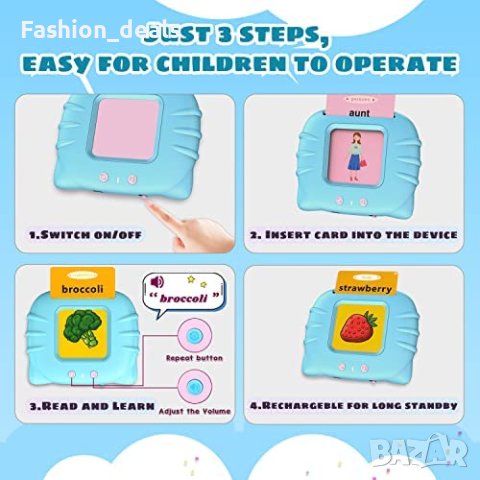 Нова Играчка за малки деца Монтесори флаш карти за обучение думи, снимка 3 - Образователни игри - 40845301