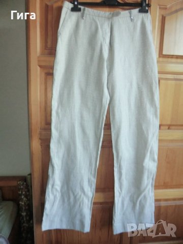 Светъл панталон с блестяща нишка 25%лен, снимка 2 - Панталони - 37036868