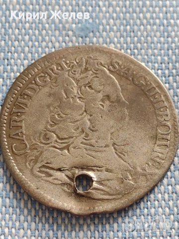 Сребърна монета 6 кройцера 1732г. Карл шести Прага Бохемия 13654