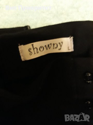 Черен панталон Showdy, висока талия ,скъп , с плетени връвки странично , ефектен модел , дъръг панта, снимка 16 - Панталони - 37518677
