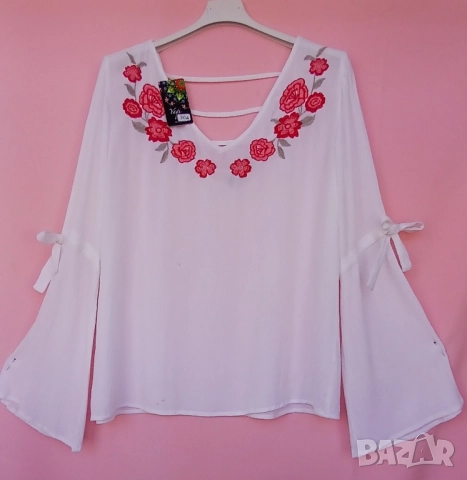 Дамска бродирана кенарена риза подходяща и за народното творчество., снимка 2 - Ризи - 51482370