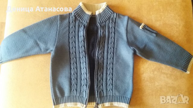 Жилетка с цип, пуловер Premaman, дебел шушлеков панталон и ръкавици за сняг размер 110