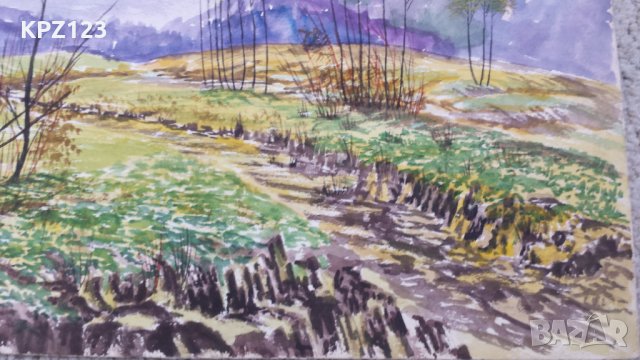 КАРТИНА ПЕЙЗАЖ АКВАРЕЛ 96г / Чавдар Гогов, снимка 3 - Картини - 29100616