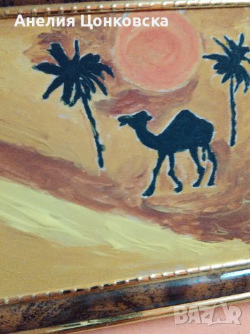  "Пустинен пейзаж" акрил върху дърво, снимка 4 - Картини - 37118457