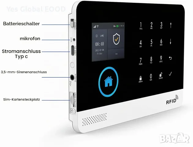 XNY 4G Wi-Fi GSM алармена система с 10 части, Alexa, снимка 3 - Аларми и датчици - 55838377