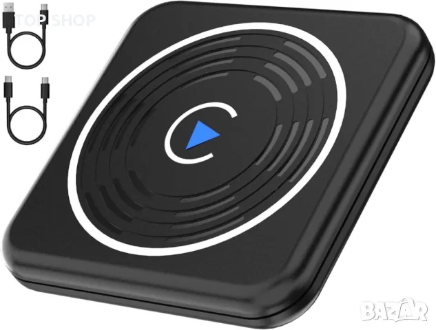 CarPlay безжичен адаптер за iPhone, Mini Wireless Carplay адаптер Dongle за Apple